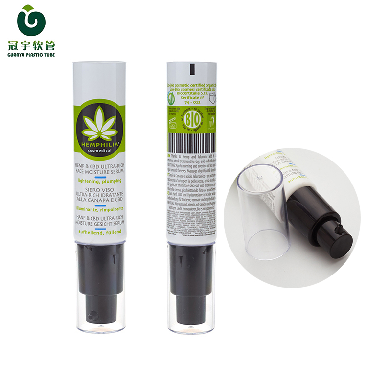 Airless Cosmetic Tube Packaging 50ml Plastic Airless Pump Squeeze Cosmetic Soft Tube