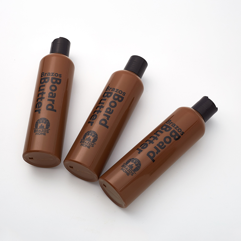 Customized Capacity And Prints Wholesale Plastic Empty Bottle Glossy/ Matte Brown Color Cosmetic Bottle for Shampoo Bottles Containers And Packaging