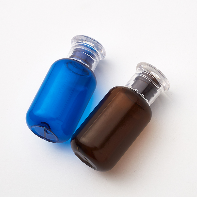 Empty Clear PET Bottle Disc Top Cap Bottles Shampoo Customized Capacity Bottle Pulling Out Top Cap Cosmetic Oil Shampoo Lotion Packing Bottle