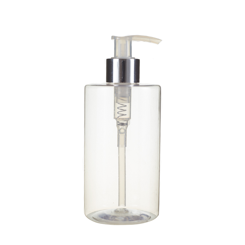 Factory Supply Flat Shoulder Empty Pet Customized Capacity Plastic Hair PET Shampoo Bottles Container With Pump