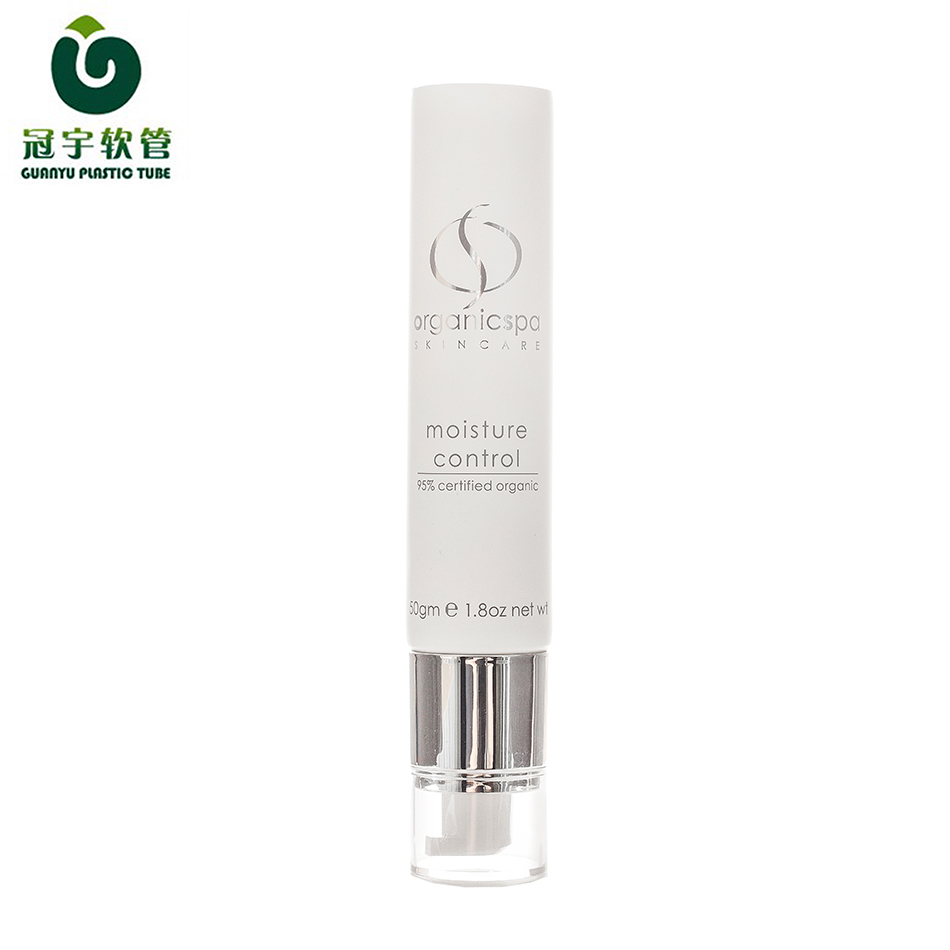 Empty PE Cosmetic Face Cream Tube Package with Pump Cap 