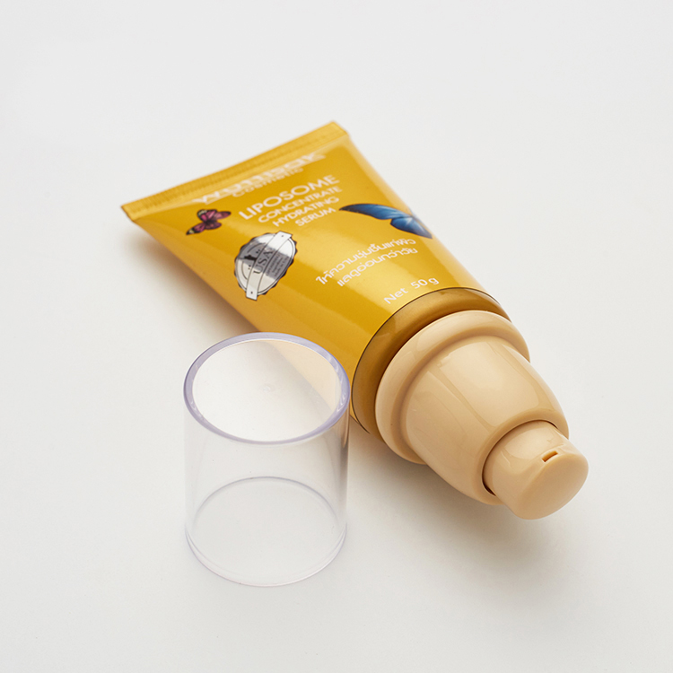 Wholesale PCR Plastic Soft Makeup Sunblock Cosmetic Lotion Airless Pump BB Cream Tube Packaging For Skin Care