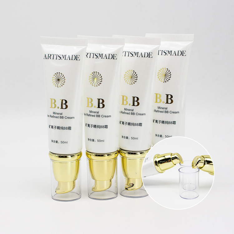 300Ml Lid Twist Lock And Gold Open Cap Custom Logo Printed Matte PE 200Ml Empty White Plastic Squeeze Lotion Tubes