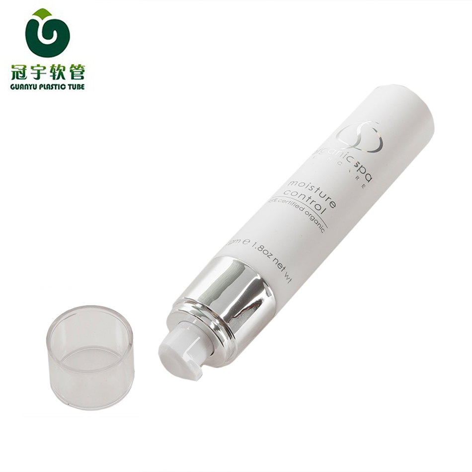 Empty PE Cosmetic Face Cream Tube Package with Pump Cap 