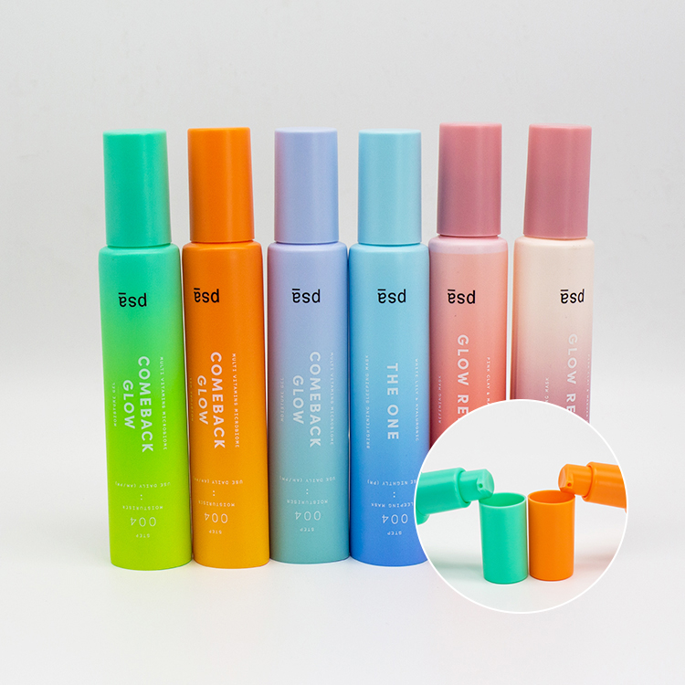 Custom Airless Pump Cosmetic Tube 50ml Pink Squeeze Cosmetic Tube with Airless Pump