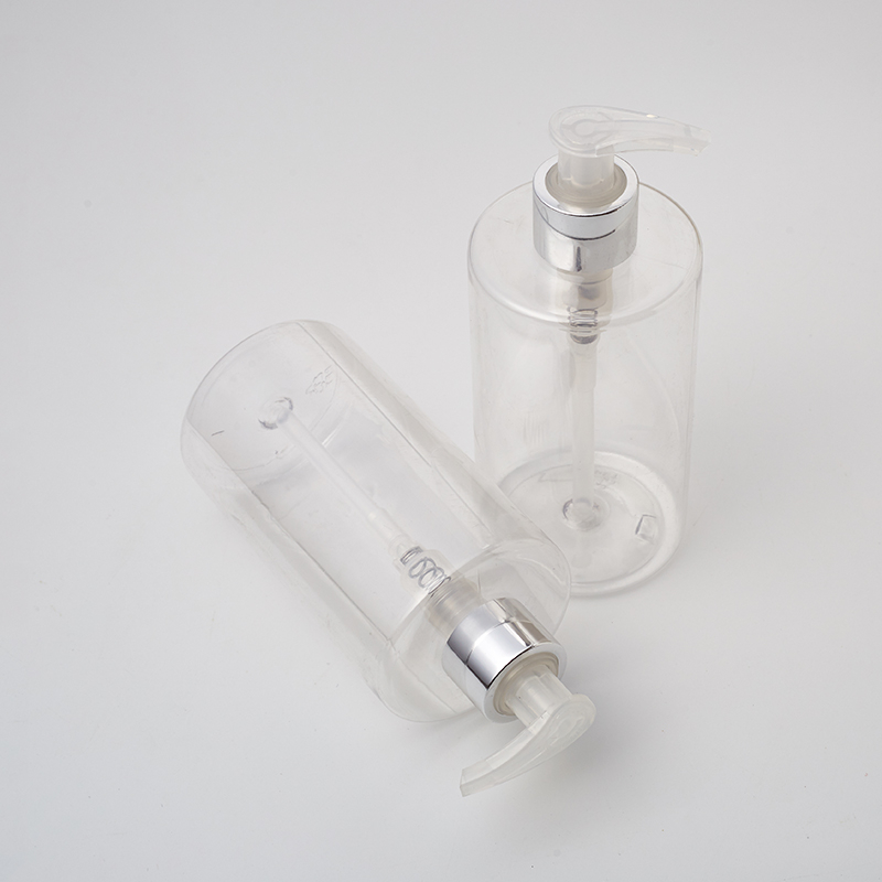 Factory Supply Flat Shoulder Empty Pet Customized Capacity Plastic Hair PET Shampoo Bottles Container With Pump