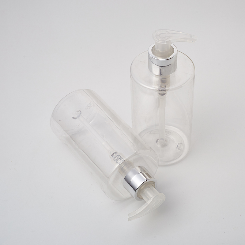 Factory Supply Flat Shoulder Empty Pet Customized Capacity Plastic Hair PET Shampoo Bottles Container With Pump