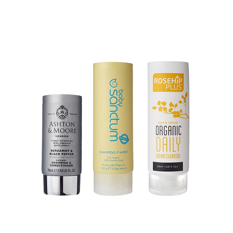 75ml Custom Cosmetic Matte Clear Plastic Hand&body Cream Tube with Silver Screw Cap