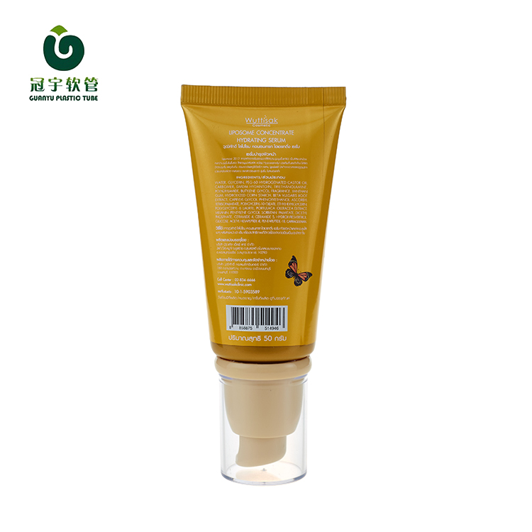 Wholesale PCR Plastic Soft Makeup Sunblock Cosmetic Lotion Airless Pump BB Cream Tube Packaging For Skin Care