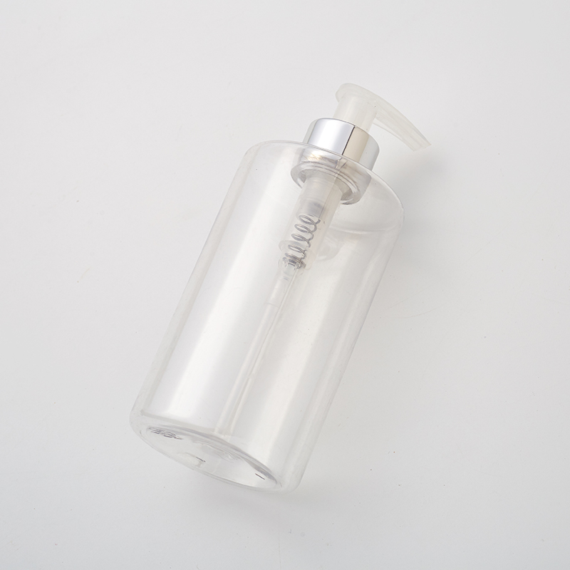 Factory Supply Flat Shoulder Empty Pet Customized Capacity Plastic Hair PET Shampoo Bottles Container With Pump