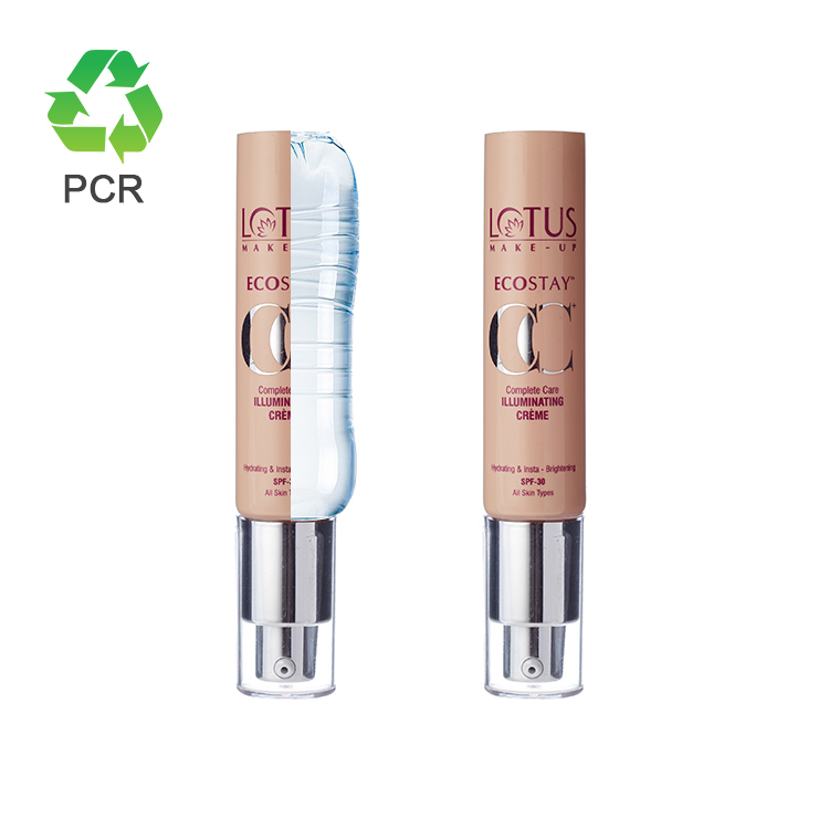 PCR Plastic Soft Makeup Sunblock Cosmetic Empty Lotion Airless Pump BB Cream Tube Packaging For Skin Care