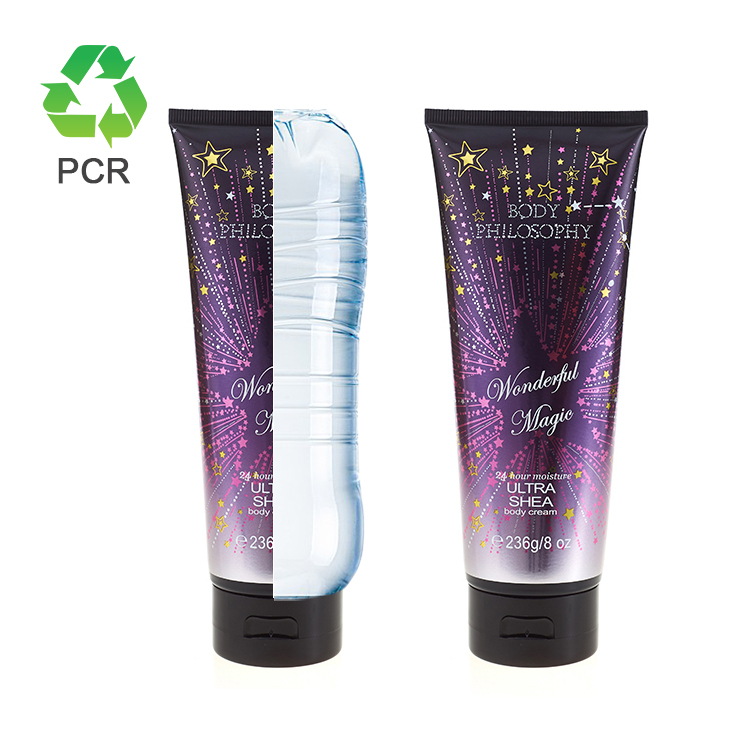 Custom Packaging Cream Tube Degradable PCR Recycled Oval Cosmetic Plastic Sunscreen Tube