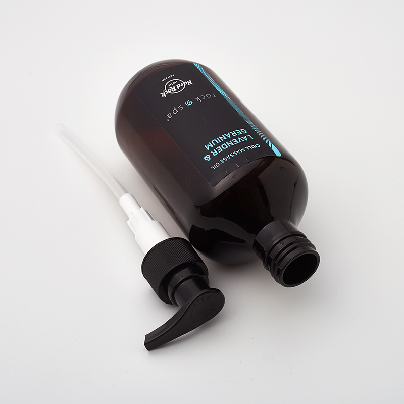 Hot Sale Boston Round Empty Plastic PET Customized Capacity Brown Transparent Bottle Plastic Shampoo Pump Container OEM Supplier