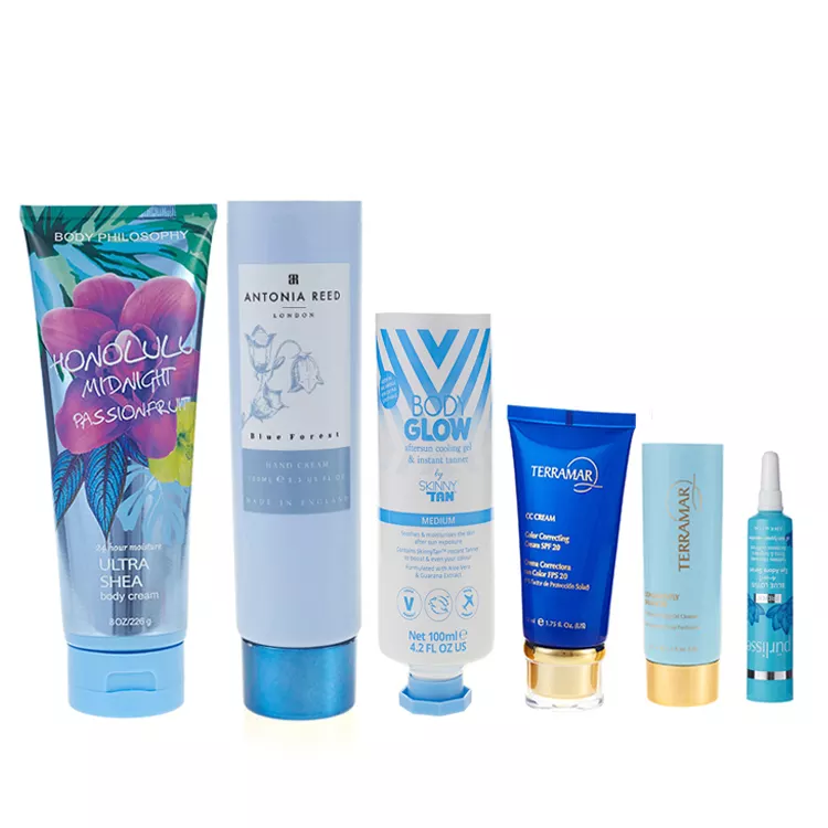 Cosmetic Plastic Blue Squeeze Tubes with Twist Top Tubes Empty Cream Tube Pakaging