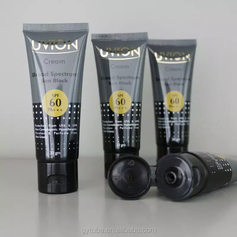 Customized Cosmetic 2oz 60ml Black Color Plastic Collapsible Tube